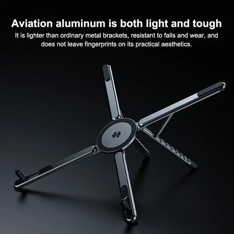 3-In-1 Magnetic Portable Laptop Stand Foldable Aluminum Alloy Laptop&Phone Holder 8 Level Height Adjustment Laptop Stand