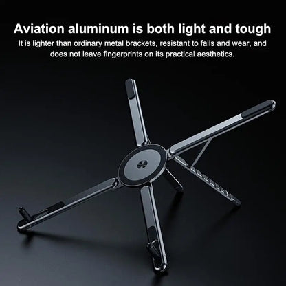 3-In-1 Magnetic Portable Laptop Stand Foldable Aluminum Alloy Laptop&Phone Holder 8 Level Height Adjustment Laptop Stand