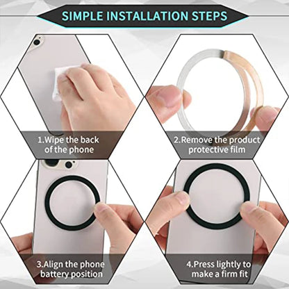 Universal Magnetic Metal Plate Ring Car Magnet Phone Holder Magsafe Wireless Charger Iron Sheet Sticker Car Accessories Interior