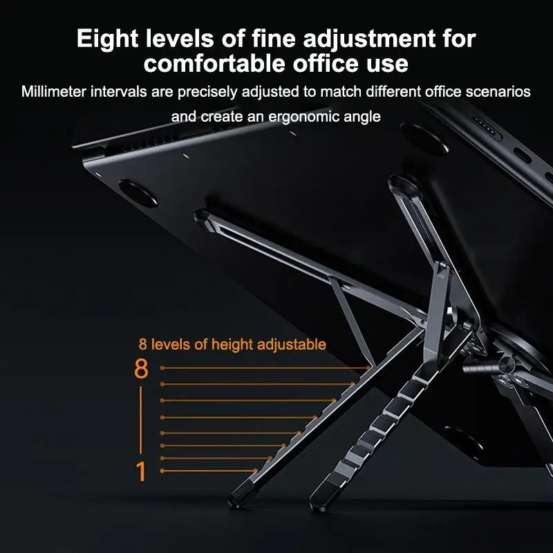 3-In-1 Magnetic Portable Laptop Stand Foldable Aluminum Alloy Laptop&Phone Holder 8 Level Height Adjustment Laptop Stand